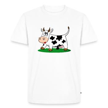 Cow Animal Funny Gift Gift Idea - Men's Premium Organic T-Shirt - white - Front - Nico (187cm)