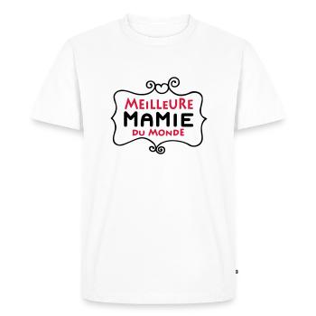 Meilleure MAMIE du monde (2c) - Men's Premium Organic T-Shirt - white - Front - Nico (187cm)
