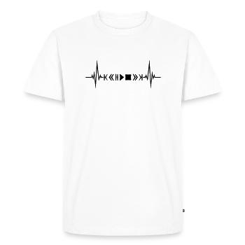 play pulse frequency heart beat cool buttons loud re - Men's Premium Organic T-Shirt - white - Front - Nico (187cm)