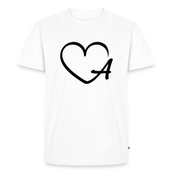 Lettre A - T-shirt Premium bio Homme - blanc - Devant - Nico (187cm)