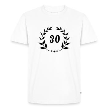 Milestone 30 - Men's Premium Organic T-Shirt - white - Front - Nico (187cm)
