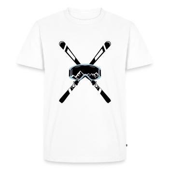 Ski et lunettes de montagne, ski - T-shirt Premium bio Homme - blanc - Devant - Nico (187cm)