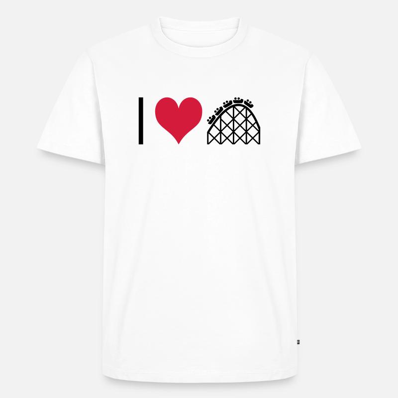 ichliebeachterbahn - Männer Premium Bio T-Shirt - Weiß