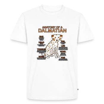 Anatomie d'un cadeau de chien Dalmatien Dalmatien - T-shirt Premium bio Homme - blanc - Devant - Nico (187cm)