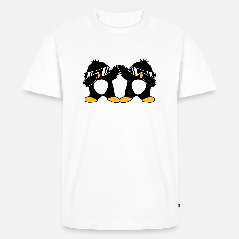 2 Pingouins Dab - T-shirt Premium bio Homme - blanc