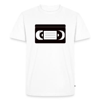 Cassette vidéo VHS - T-shirt Premium bio Homme - blanc - Devant - Nico (187cm)