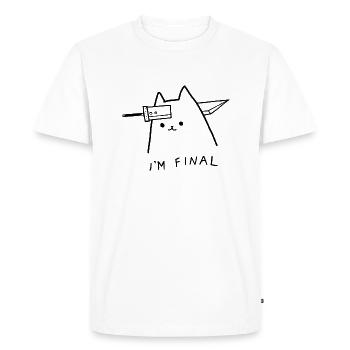 Cat in Fine - (I'm Final) Final Fantasy - Men's Premium Organic T-Shirt - white - Front - Nico (187cm)