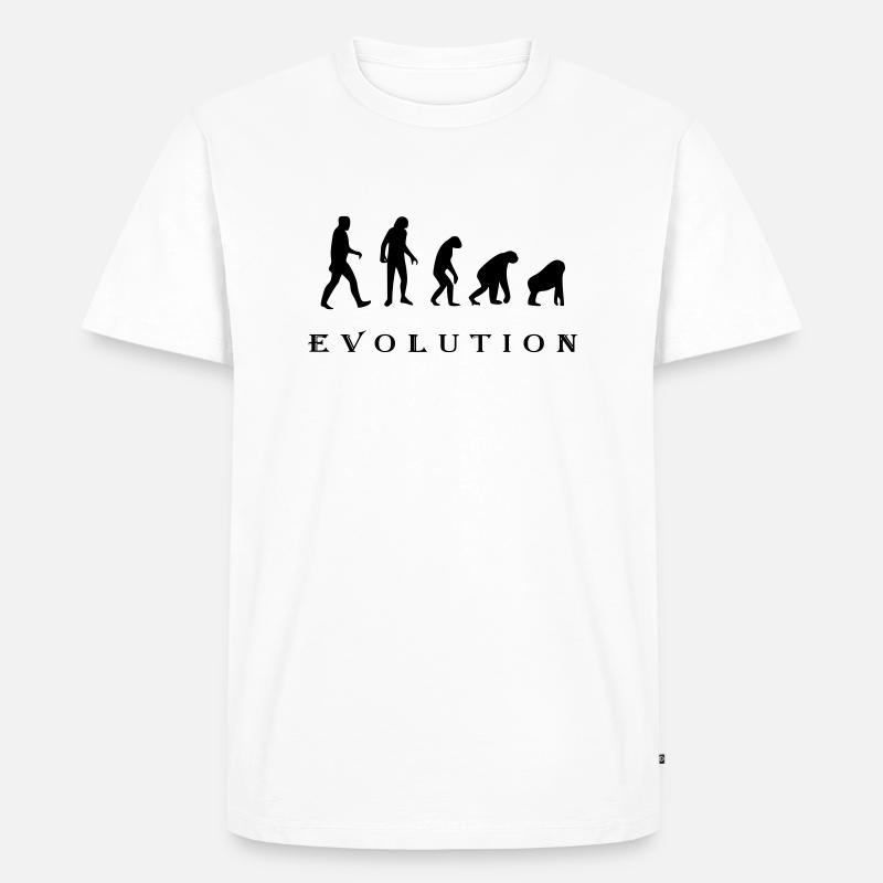 Evolution - Männer Premium Bio T-Shirt - Weiß