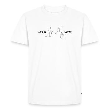 Live in A Van is Like a Heart Beat - Men's Premium Organic T-Shirt - white - Front - Nico (187cm)
