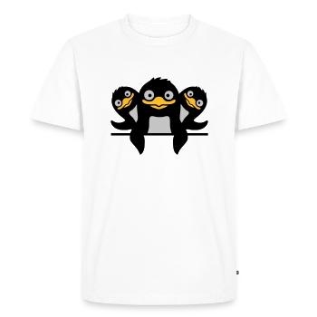 Drôles de pingouins 3 amis - T-shirt Premium bio Homme - blanc - Devant - Nico (187cm)
