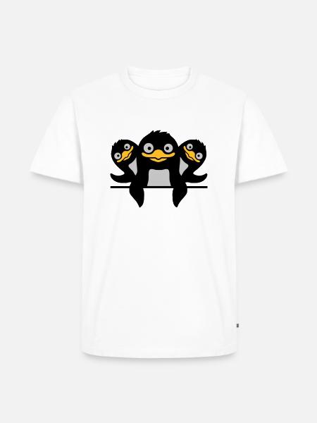 Funny Penguins 3 Friends - Men's Premium Organic T-Shirt - white