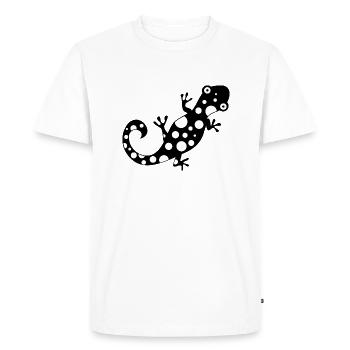 Spotty Black and White Lizard - Men's Premium Organic T-Shirt - white - Front - Nico (187cm)