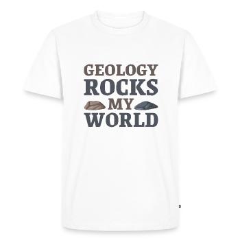 Geology Rocks My World - Men's Premium Organic T-Shirt - white - Front - Nico (187cm)