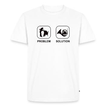 Instrument à vent de musique de cor Français instrument de cor - T-shirt Premium bio Homme - blanc - Devant - Nico (187cm)