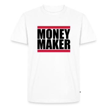 Bar Logo Money Maker - T-shirt Premium bio Homme - blanc - Devant - Nico (187cm)