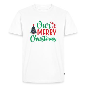 Our merry Christmas - humour noël - T-shirt Premium bio Homme - blanc - Devant - Nico (187cm)