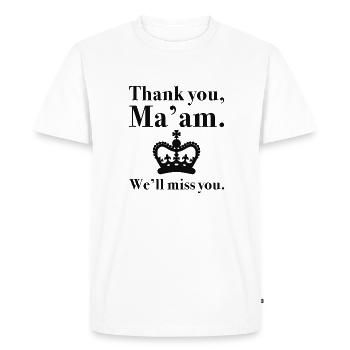 Thank You Ma’am We’ll Miss You - Men's Premium Organic T-Shirt - white - Front - Nico (187cm)