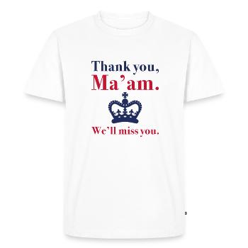 Thank You Ma’am We’ll Miss You - Men's Premium Organic T-Shirt - white - Front - Nico (187cm)