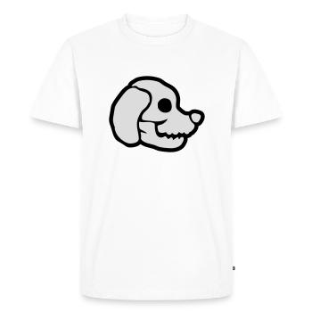 Chiens Crâne Halloween Squelette - T-shirt Premium bio Homme - blanc - Devant - Nico (187cm)