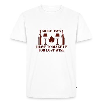 La plupart du temps, je dois rattraper le vin perdu - T-shirt Premium bio Homme - blanc - Devant - Nico (187cm)