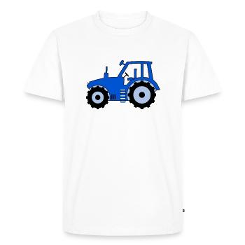 Tractor blue - Men's Premium Organic T-Shirt - white - Front - Nico (187cm)