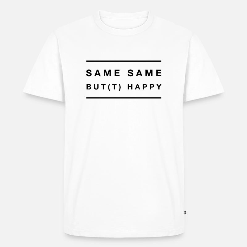 same same but happy - Männer Premium Bio T-Shirt - Weiß