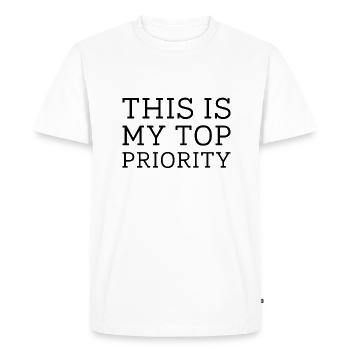 C’est ma priorité absolue - T-shirt Premium bio Homme - blanc - Devant - Nico (187cm)