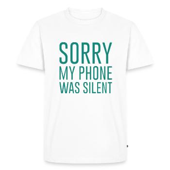 Désolé, mon téléphone était silencieux - T-shirt Premium bio Homme - blanc - Devant - Nico (187cm)