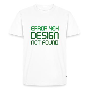 Error 404 Design Not Found - Men's Premium Organic T-Shirt - white - Front - Nico (187cm)