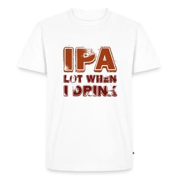 IPA beaucoup quand je bois - T-shirt Premium bio Homme - blanc - Devant - Nico (187cm)