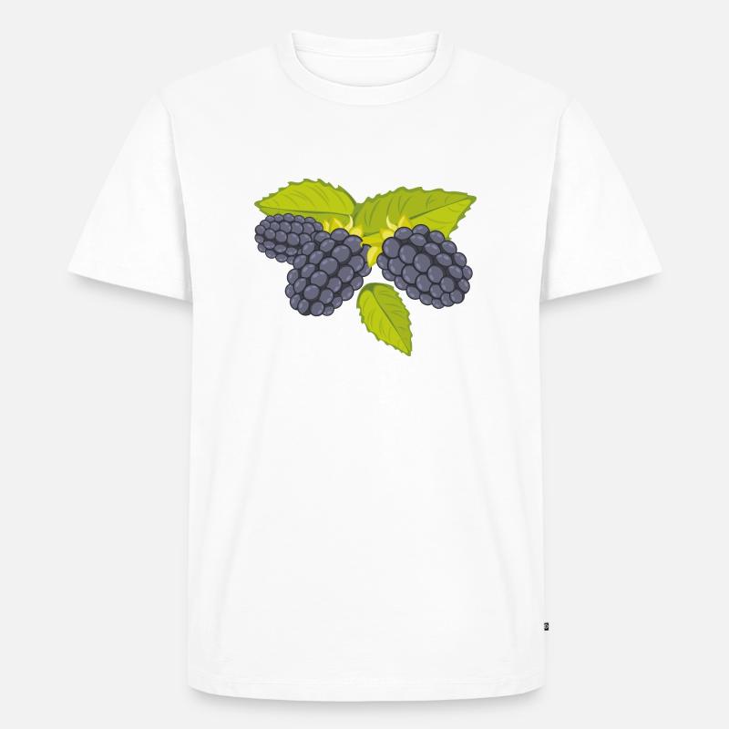 Brombeere - Männer Premium Bio T-Shirt - Weiß
