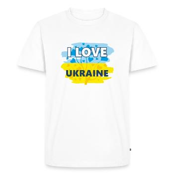 I love Ukraine - Men's Premium Organic T-Shirt - white - Front - Nico (187cm)
