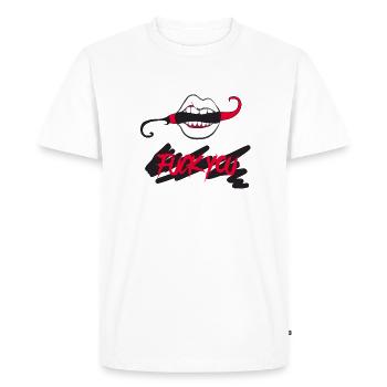 Va te faire foutre - T-shirt Premium bio Homme - blanc - Devant - Nico (187cm)