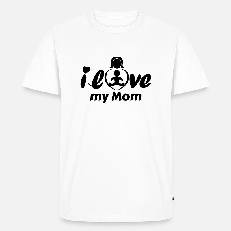 Ich liebe meine Mutter - Männer Premium Bio T-Shirt - Weiß