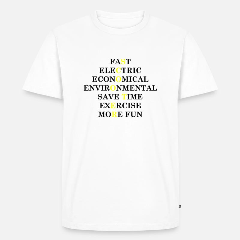 E-Scooter Roller Scooter - Männer Premium Bio T-Shirt - Weiß
