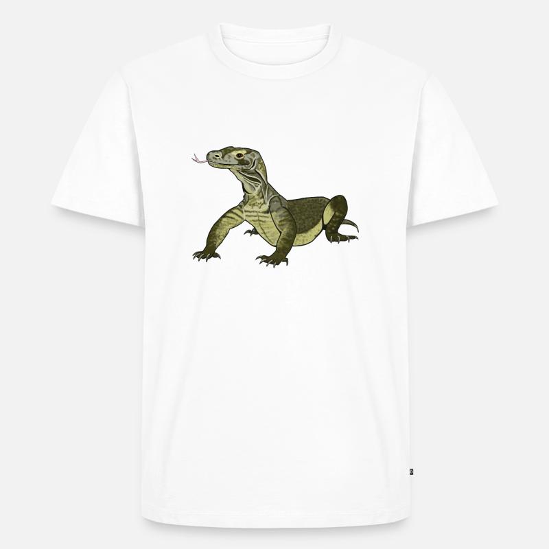 Komodowaran Varanus komodoensis Rieseneidechse - Männer Premium Bio T-Shirt - Weiß
