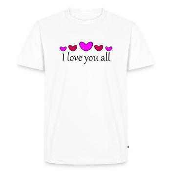 Je vous aime tous - T-shirt Premium bio Homme - blanc - Devant - Nico (187cm)