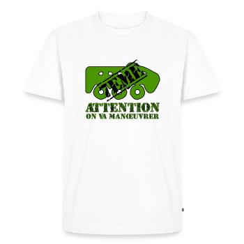 Attention on va manœuvrer - T-shirt Premium bio Homme - blanc - Devant - Nico (187cm)