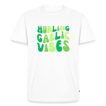 hurling gaelic vibes - Men's Premium Organic T-Shirt - white - Front - Nico (187cm)