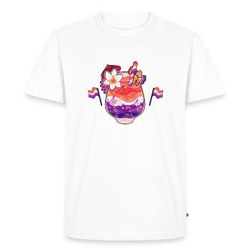Pink drink - Men's Premium Organic T-Shirt - white - Front - Nico (187cm)