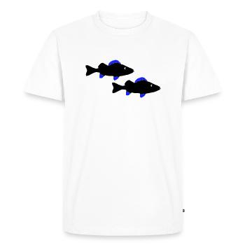 Poisson perche - T-shirt Premium bio Homme - blanc - Devant - Nico (187cm)