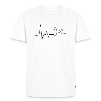 ECG de couturière Heartbeat - T-shirt Premium bio Homme - blanc - Devant - Nico (187cm)