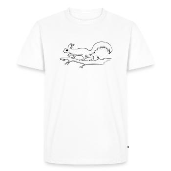 Écureuil tricolore - T-shirt Premium bio Homme - blanc - Devant - Nico (187cm)