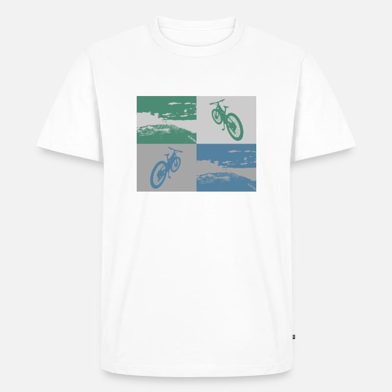 MTB Pop Art metallic - Männer Premium Bio T-Shirt - Weiß