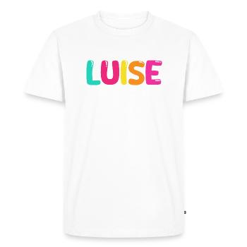 Nom - Louise - T-shirt Premium bio Homme - blanc - Devant - Nico (187cm)