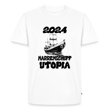 Ship of Fools Utopi 2024 - Dates - T-shirt Premium bio Homme - blanc - Devant - Nico (187cm)