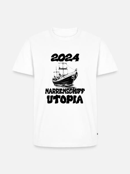 Narrenschiff Utopi, 2024 - Männer Premium Bio T-Shirt - Weiß