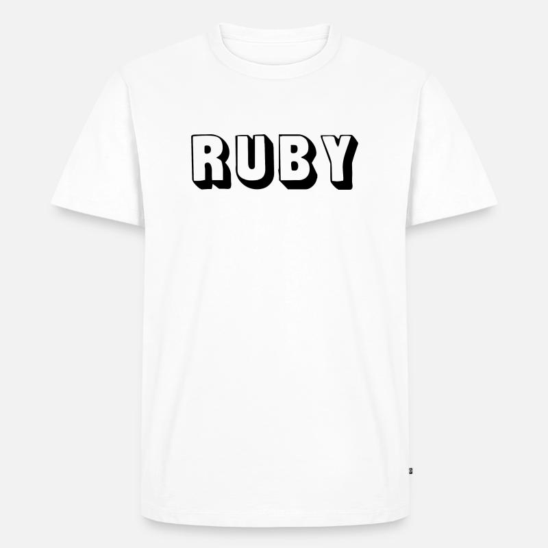 Name - Ruby - Männer Premium Bio T-Shirt - Weiß