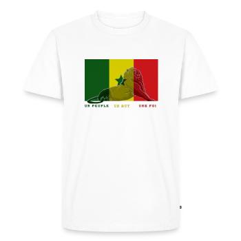 Un peuple, un but, une foi - T-shirt Premium bio Homme - blanc - Devant - Nico (187cm)