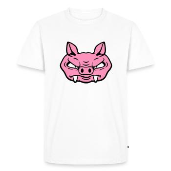 Méchant Sanglier Sanglier Dangereux Cochon Comique - T-shirt Premium bio Homme - blanc - Devant - Nico (187cm)